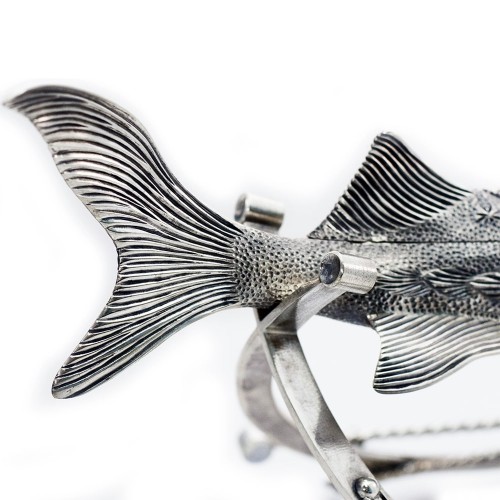 Серебряная икорница «Осётр» в подарочном футляре к праздничному столу