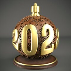 Авторский сувенир резьбы по дереву «Тигр в шаре»