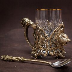 Подарочный подстаканник «Сафари» с художественным литьём