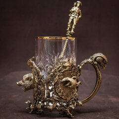 Подарочный подстаканник «Сафари» с художественным литьём