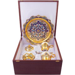 Фарфоровый чайный сервиз «Орнамент» с сахарницей