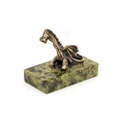 Бронзовая фигурка «Дракончик» на камне — как символ Нового 2024 года