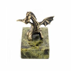 Бронзовая фигурка «Дракончик» на камне — как символ Нового 2024 года