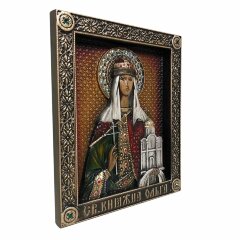 Именная икона «Святая великая княгиня Ольга» с кристаллами Сваровски