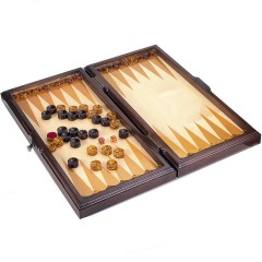 Нарды деревянные ручной работы «Медведь и Волк» с янтарём в подарок охотнику