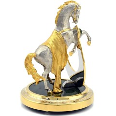 Сувенирная лошадь с подковой «На счастье» на нефрите в подарок для близких на новоселье