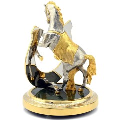 Сувенирная лошадь с подковой «На счастье» на нефрите в подарок для близких на новоселье