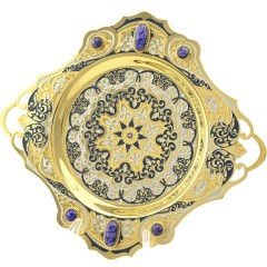 Подарочный чайный набор «CHAROIT»  — позолоченный подстаканник с ложечкой на блюдце