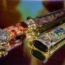 Коллекционный нож «Пантера» с деревянной рукоятью в виде головы чёрного хищника в подарок мужчине
