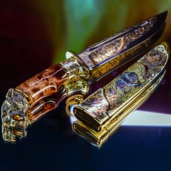Коллекционный нож «Пантера» с деревянной рукоятью в виде головы чёрного хищника в подарок мужчине