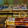 Коллекционный нож «Пантера» с деревянной рукоятью в виде головы чёрного хищника в подарок мужчине