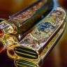Коллекционный нож «Пантера» с деревянной рукоятью в виде головы чёрного хищника в подарок мужчине