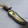 Сувенирный нож «Пантера» с дамасским клинком в кожаном чехле