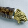 Сувенирный нож «Пантера» с дамасским клинком в кожаном чехле