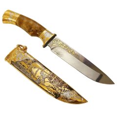 Сувенирный нож «Медведь» на подставке с резной фигуркой