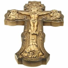 Резной крест «Распятье» из массива дерева