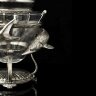 Икорница серебряная 925 пробы «Нептун с осетрами» (в наборе сервировочная ложка)