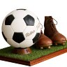 Спортивный сувенир «Мехико World Cup 1970» (мяч, бутсы) на подставке с газоном