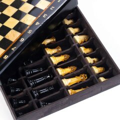 Малые шахматы из янтаря «Фэнтези» с фигурами