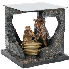 Дизайнерский журнальный столик «Спецназ» из массива дерева