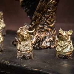 Подставка для бутылки «Тигр» с рюмками перевёртышами