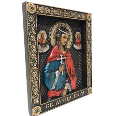 Именная икона «Святая мученица Вера Римская» с кристаллами Сваровски