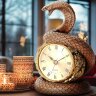 Настольные часы с фигуркой «Змея» — символ Нового 2025 года