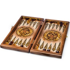 Нарды ручной работы «Россия» из массива дерева с инкрустацией