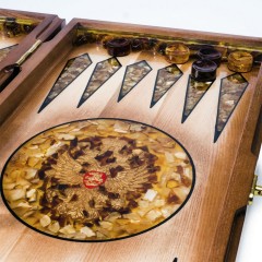 Нарды ручной работы «Россия» из массива дерева с инкрустацией