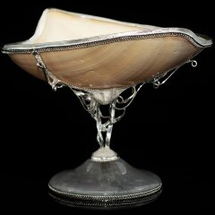 Две серебряные икорницы «Дуэт» из натуральной морской раковины