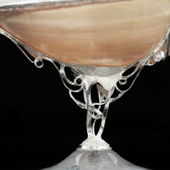 Две серебряные икорницы «Дуэт» из натуральной морской раковины