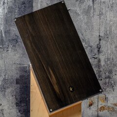 Подарочные нарды «Волк и луна» из морёного дуба и янтаря