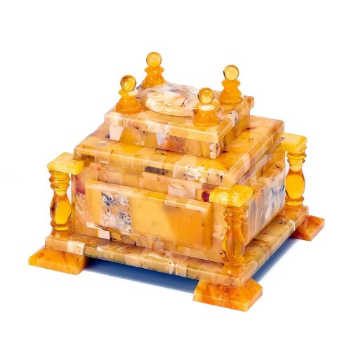 Подарочная шкатулка «Король» из натурального янтаря