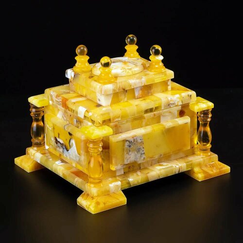 Подарочная шкатулка «Король» из натурального янтаря