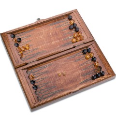 Янтарные нарды из дерева «Рыбалка» в подарок мужчине