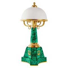 Настольная лампа из малахита «STELLA» в подарок руководителю для интерьера кабинета
