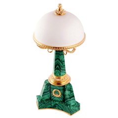 Настольная лампа из малахита «STELLA» в подарок руководителю для интерьера кабинета