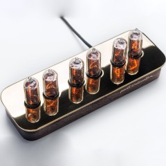 Латунные ламповые часы «HANDMADE» с золотым покрытием из массива ореха