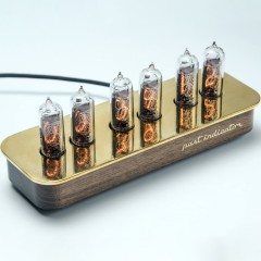 Латунные ламповые часы «HANDMADE» с золотым покрытием из массива ореха