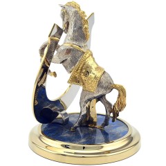 Статуэтка лошадь с подковой «На счастье» на лазурите — отличный подарок другу на новоселье