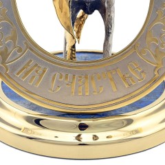 Статуэтка лошадь с подковой «На счастье» на лазурите — отличный подарок другу на новоселье