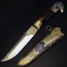 Подарочный нож «Сокол» с рукоятью в виде головы птицы в подарок охотнику