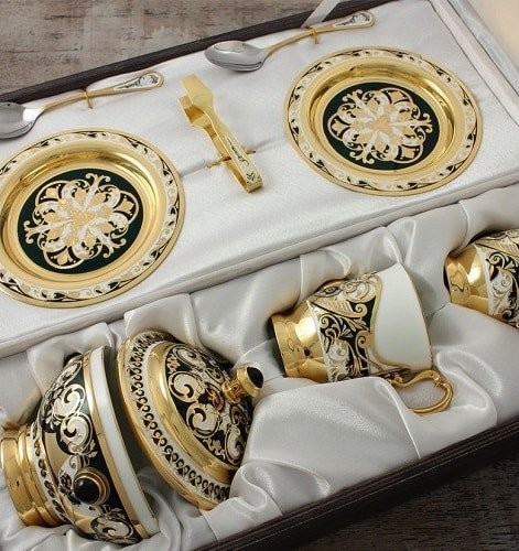 Кофейный набор «Дуэт» с агатами