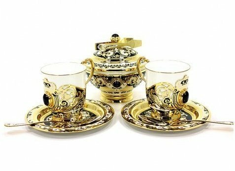 Кофейный набор «Дуэт» с агатами