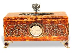 Шкатулка ларец из янтаря «Державный»