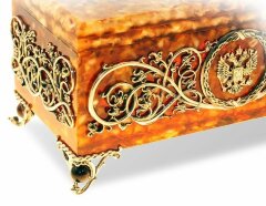 Шкатулка ларец из янтаря «Державный»