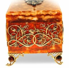 Шкатулка ларец из янтаря «Державный»