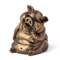 Бронзовая статуэтка «Весёлый свин»