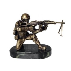 Бронзовая статуэтка «Спецназовец с пулеметом» в подарок брату на мужской праздник 23 февраля
