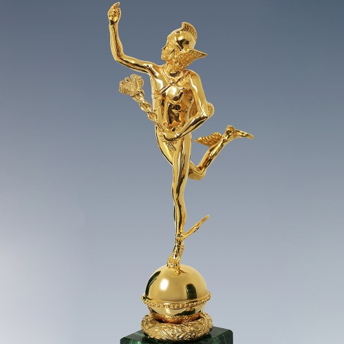 Настольный сувенир «Гермес» из малахита в подарок бизнесмену